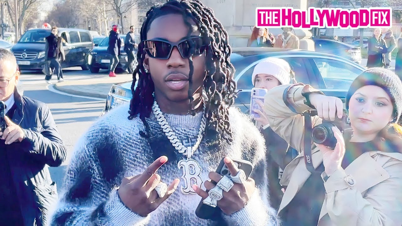 Polo G & His Girlfriend Chalynn Pull Up Iced Out To The Givenchy Show At Paris Fashion Week