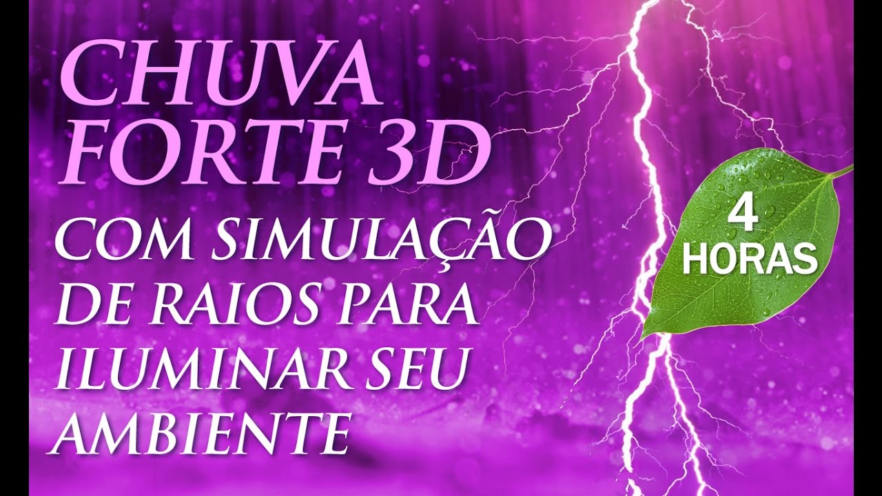 Som de Chuva Forte 3D, Vento e Raios - Para Dormir e Relaxar (4h00)