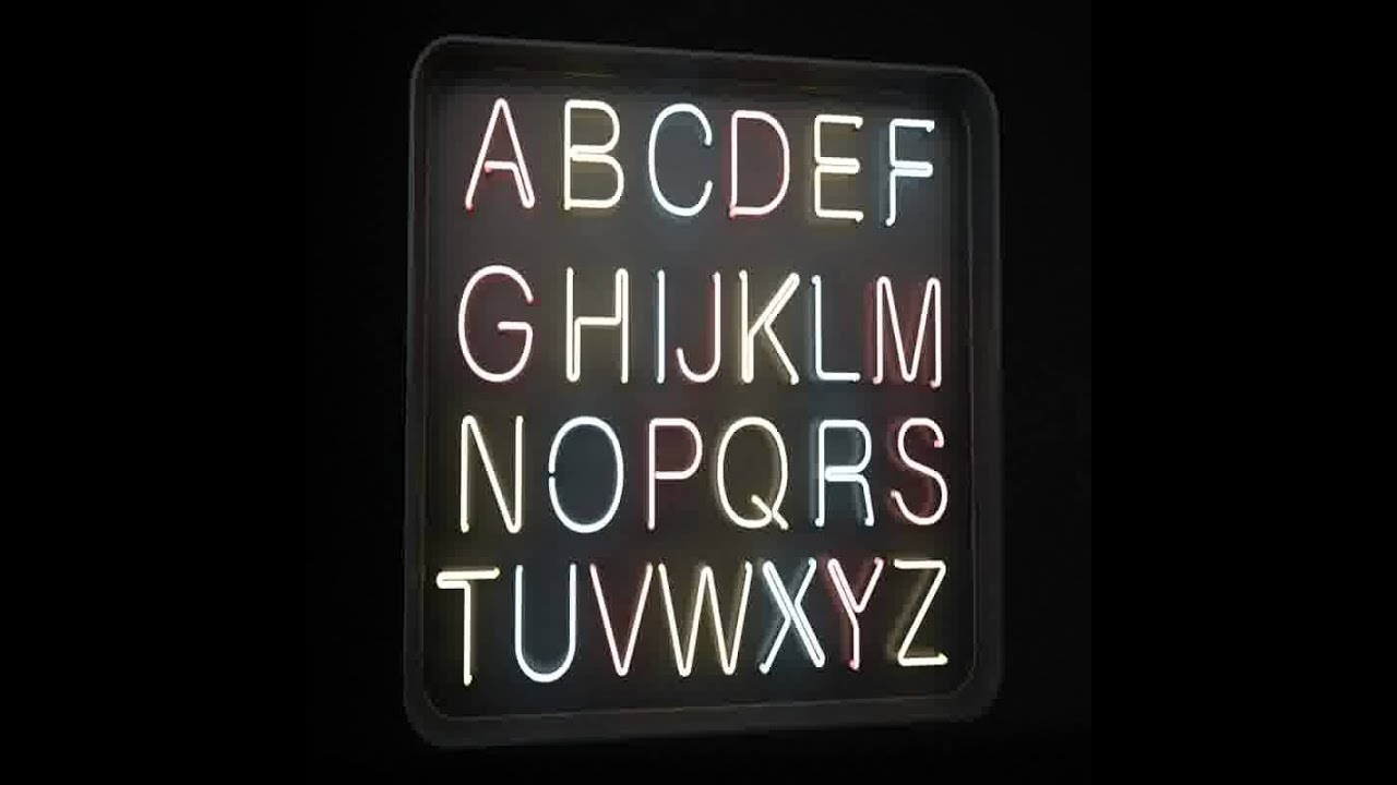 3D Model of Neon Tube Alphabet Review