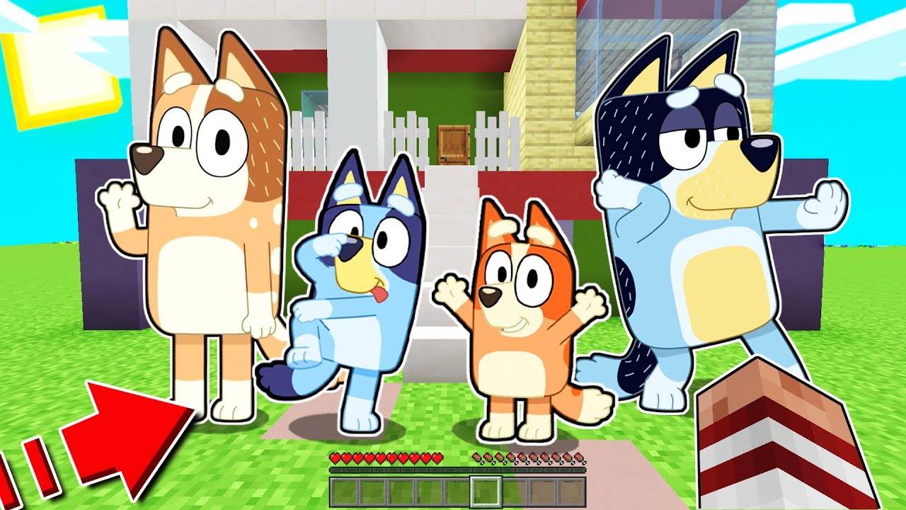 APARECE TODA LA FAMILIA DE BLUEY EN MINECRAFT