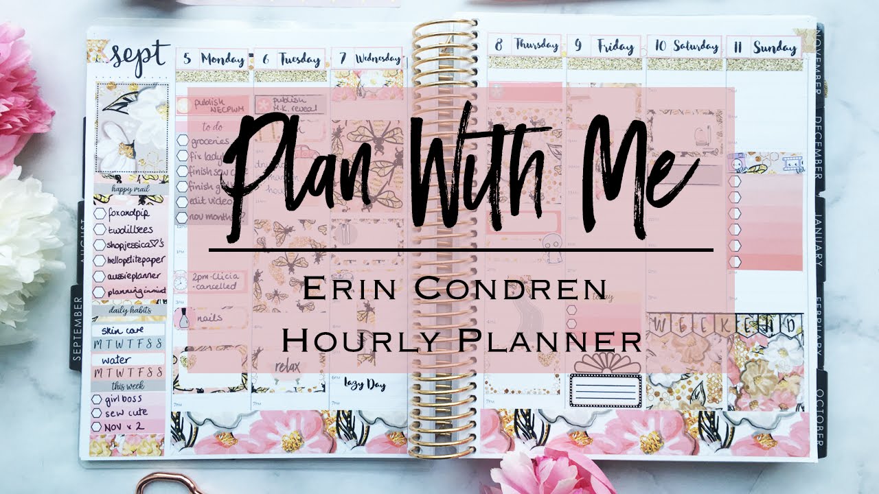 Plan With Me in my Erin Condren Hourly | ft. HoneyBuzz Collection