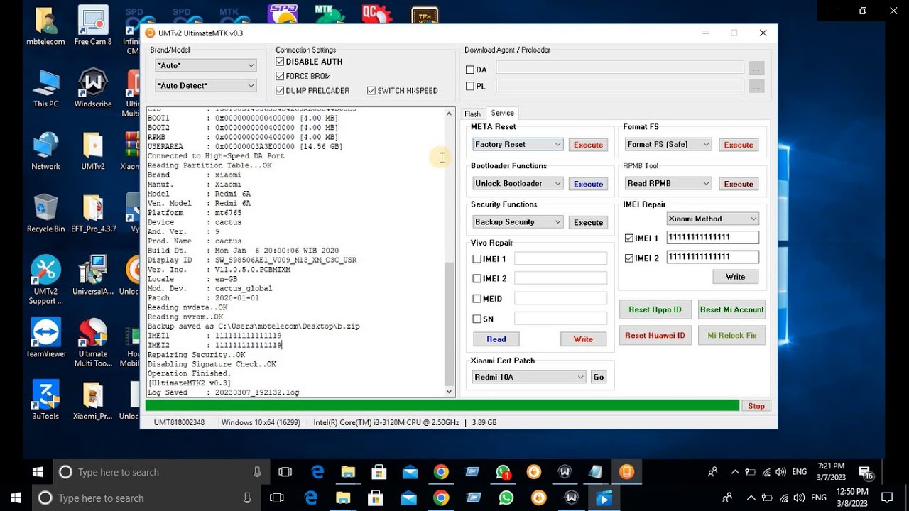 Redmi 6A All MTK CPU How To Backup Scurity Repair UMT MTK2 Tool