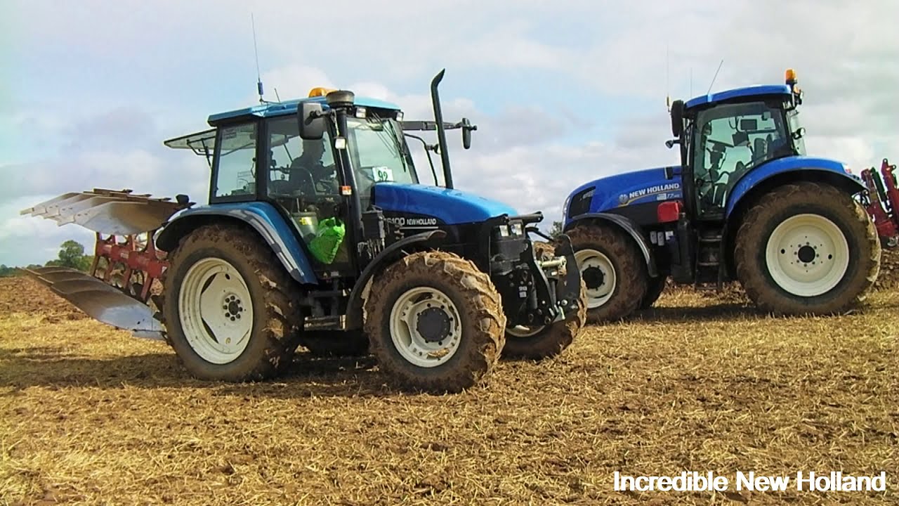 2000 New Holland TS100 5.0 Litre 4-Cyl Diesel Tractor (100 HP) with Kverneland Plough