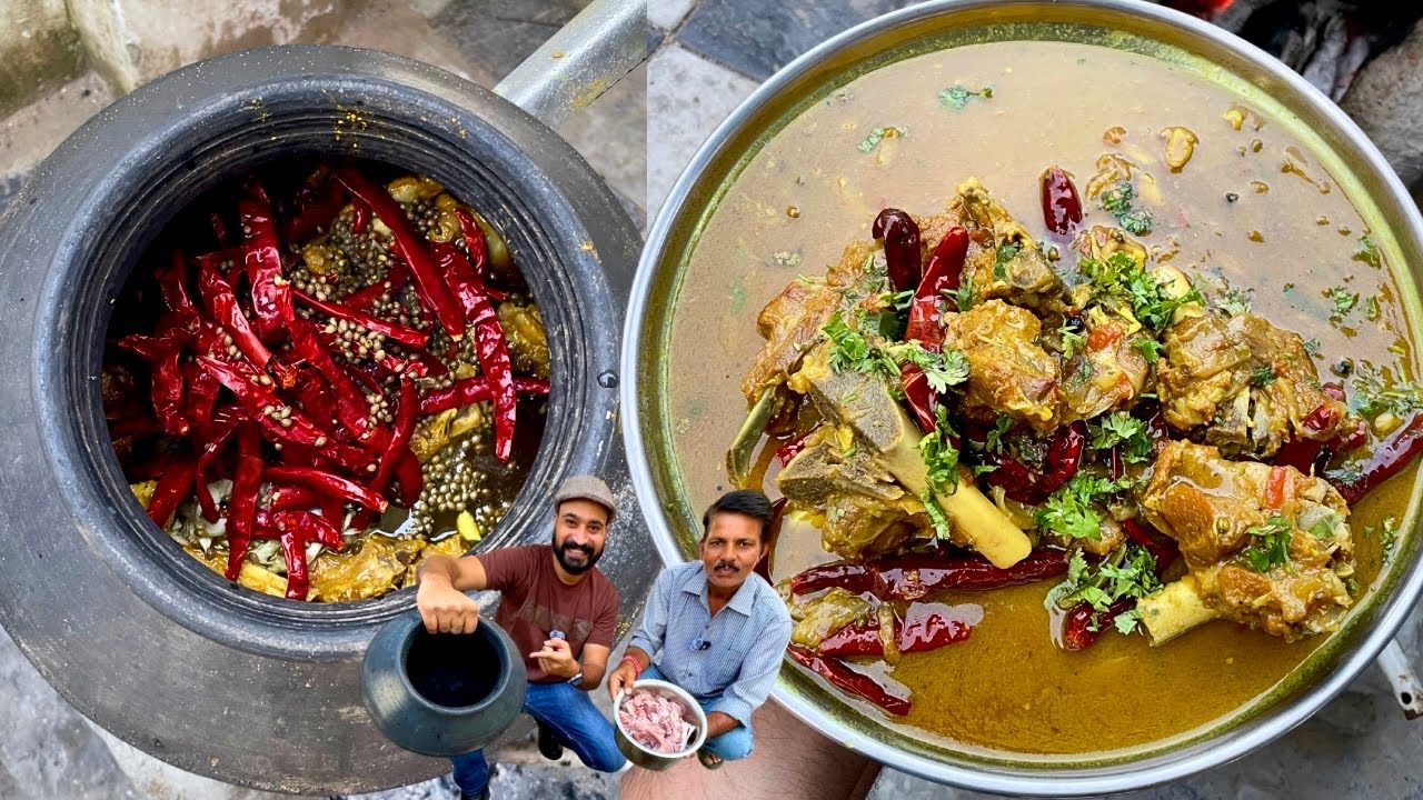 काली हांडी में चूल्हे पर बना (DUM MUTTON STEW) दूर दूर तक चर्चे हे इस मटन के 🔥Rajputana mutton stew