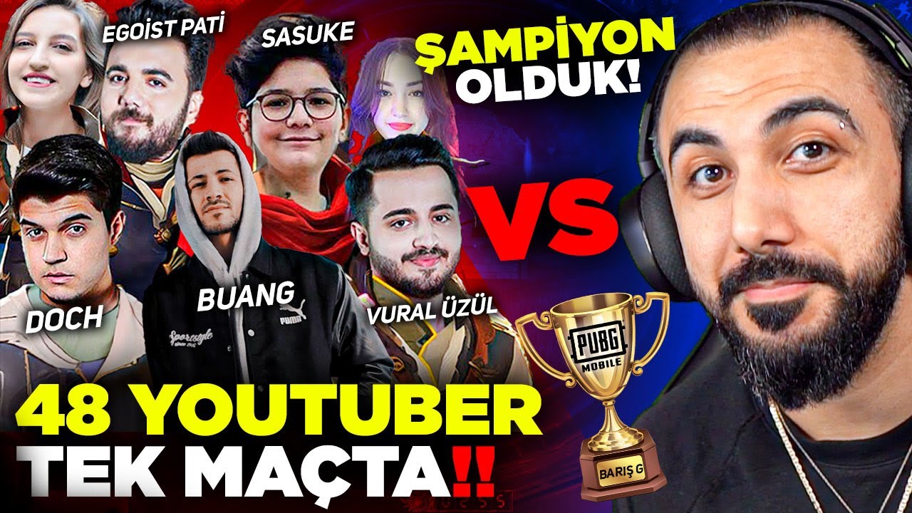 48 YOUTUBER'A KARŞI BÜYÜK KAPIŞMA!! ATLANTİS TURNUVASI ŞAMPİYONU OLDUK! 🏆 | PUBG MOBILE