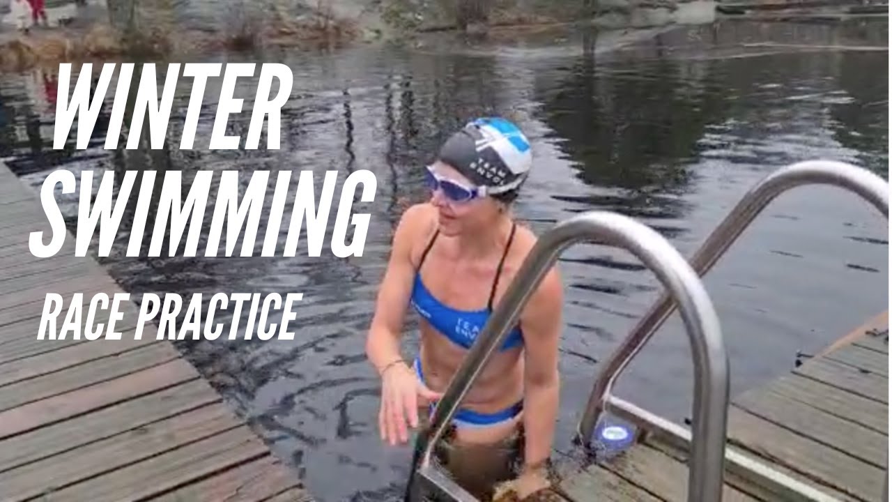 Winter swimming - race practice
