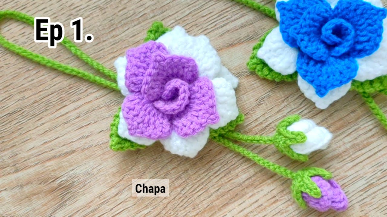 Ep1. Petals🌹Crochet Rose Keychain Tutorial step by step | Crochet Flower Keychain #crochet