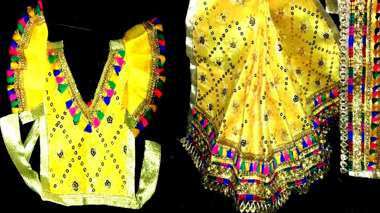 How to make choli for radha rani/ राधा रानी की चोली।लहंगा/Gopal-ji-crafting