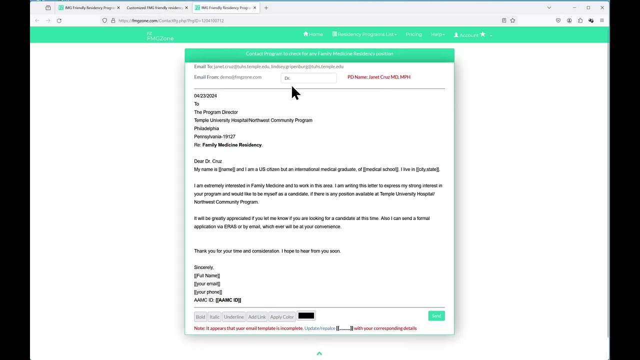 IMG Friendly Residency Program List by  