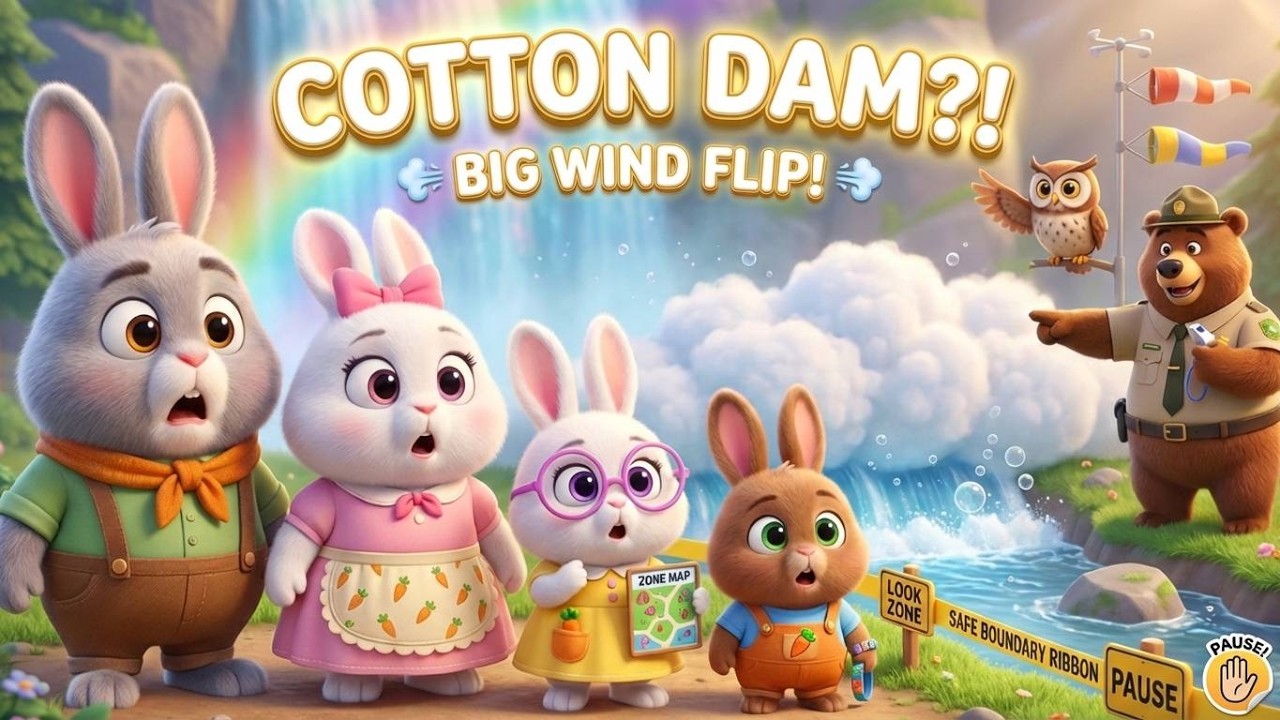 Rainbow Falls Cotton Blanket! ☁️🌈 Big Wind + Stream Rescue & Safety Song | Buck’s Forest Adventures