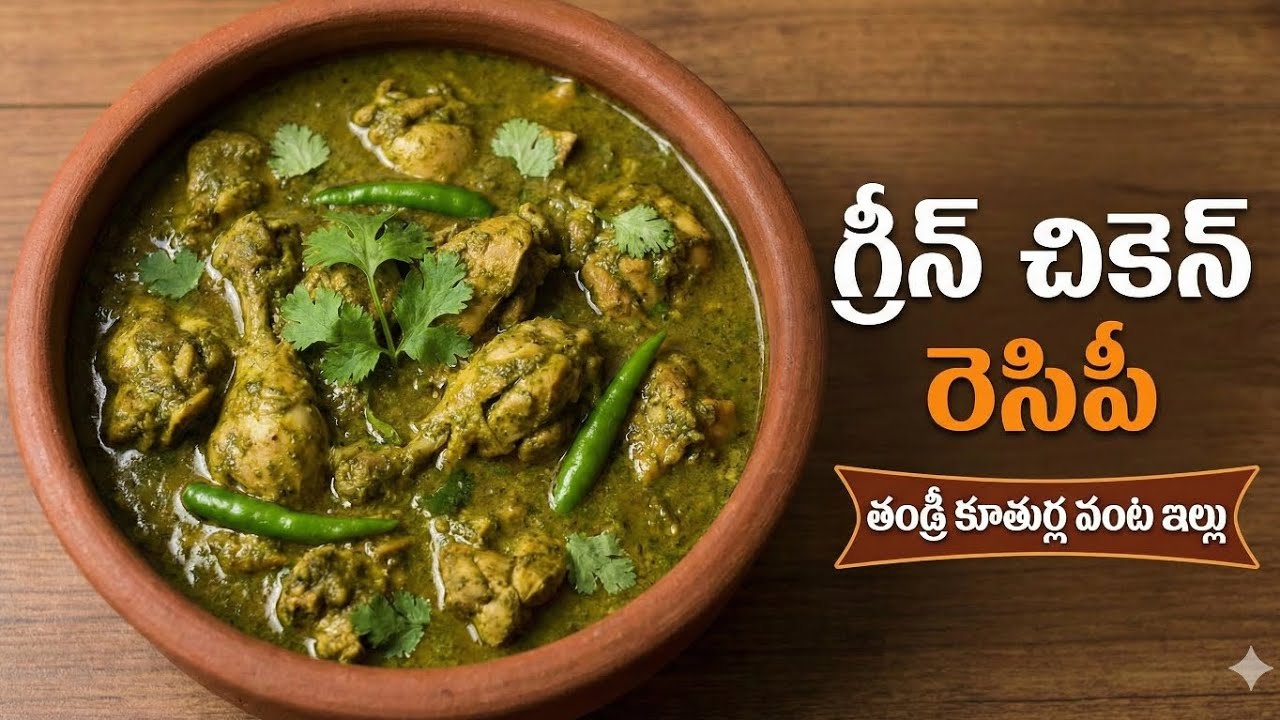 ​అన్నం, రోటీలోకి అదిరిపోయే గ్రీన్ చికెన్.. చాలా ఈజీగా ఇలా చేయండి#GreenChicken #TeluguCooking 
