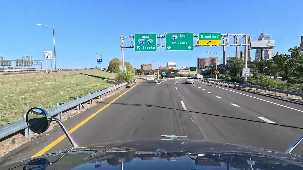 Driving through Kansas City in a DOT Foods truck.