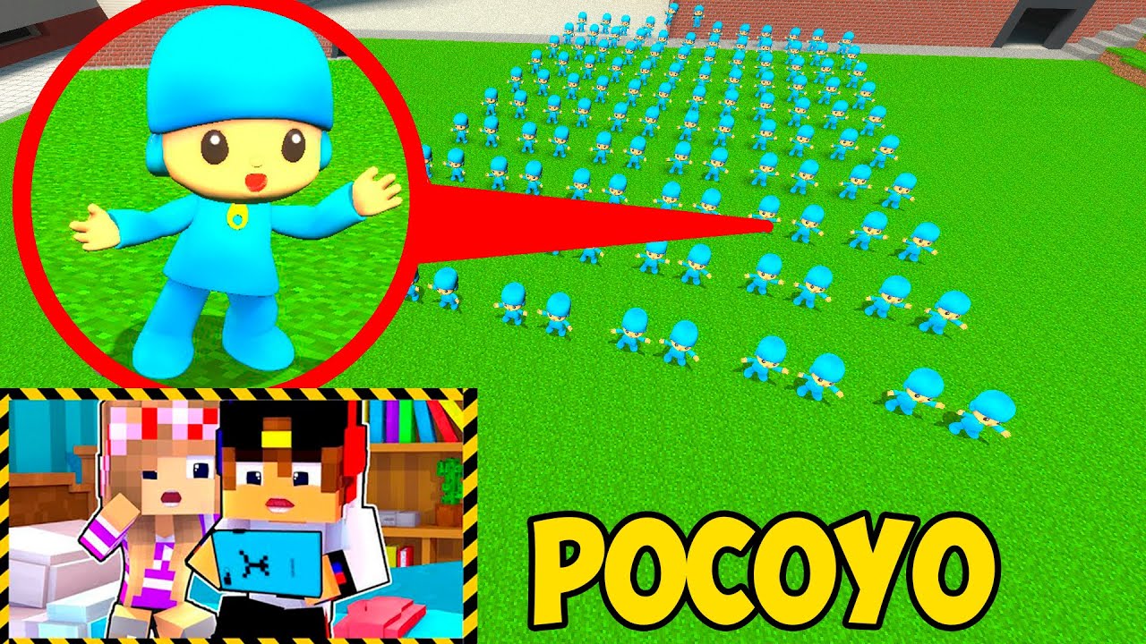 МОЙ ДРОН СНЯЛ ПОКОЙО POCOYO в МАЙНКРАФТ ДЕВУШКА НУБ И ПРО ТРОЛЛИНГ ВИДЕО MINECRAFT
