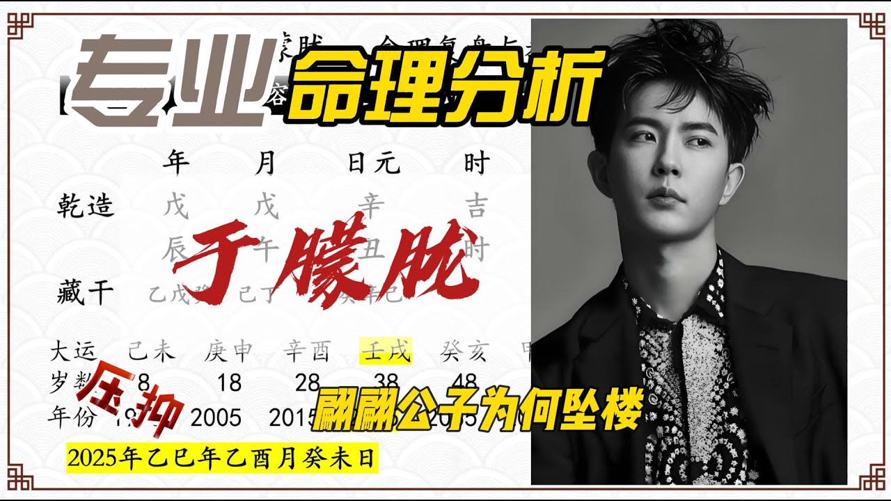 【八字解读与教学】于朦朧的生死劫數，早已寫在生命劇本當中 #算命 #八字 #玄學  #命理   #于朦胧
