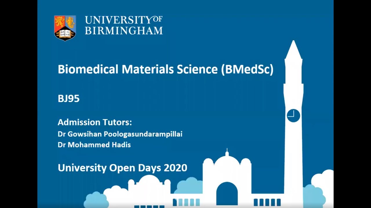 Biomedical Materials Science Talk - Undergraduate Open Day - June 2020