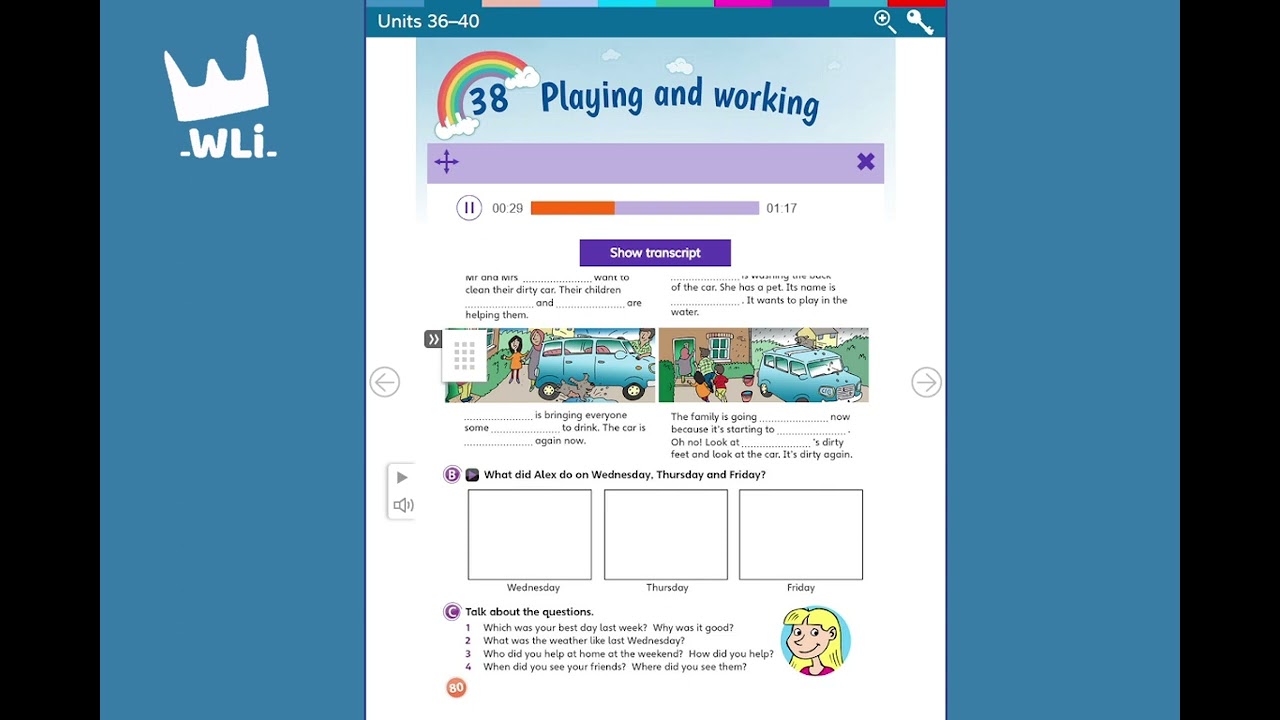UNIT 38: PLAYING AND WORKING| AUDIO BOOK FUN FOR MOVERS | SÁCH TIẾNG ANH CHO BÉ | WLi