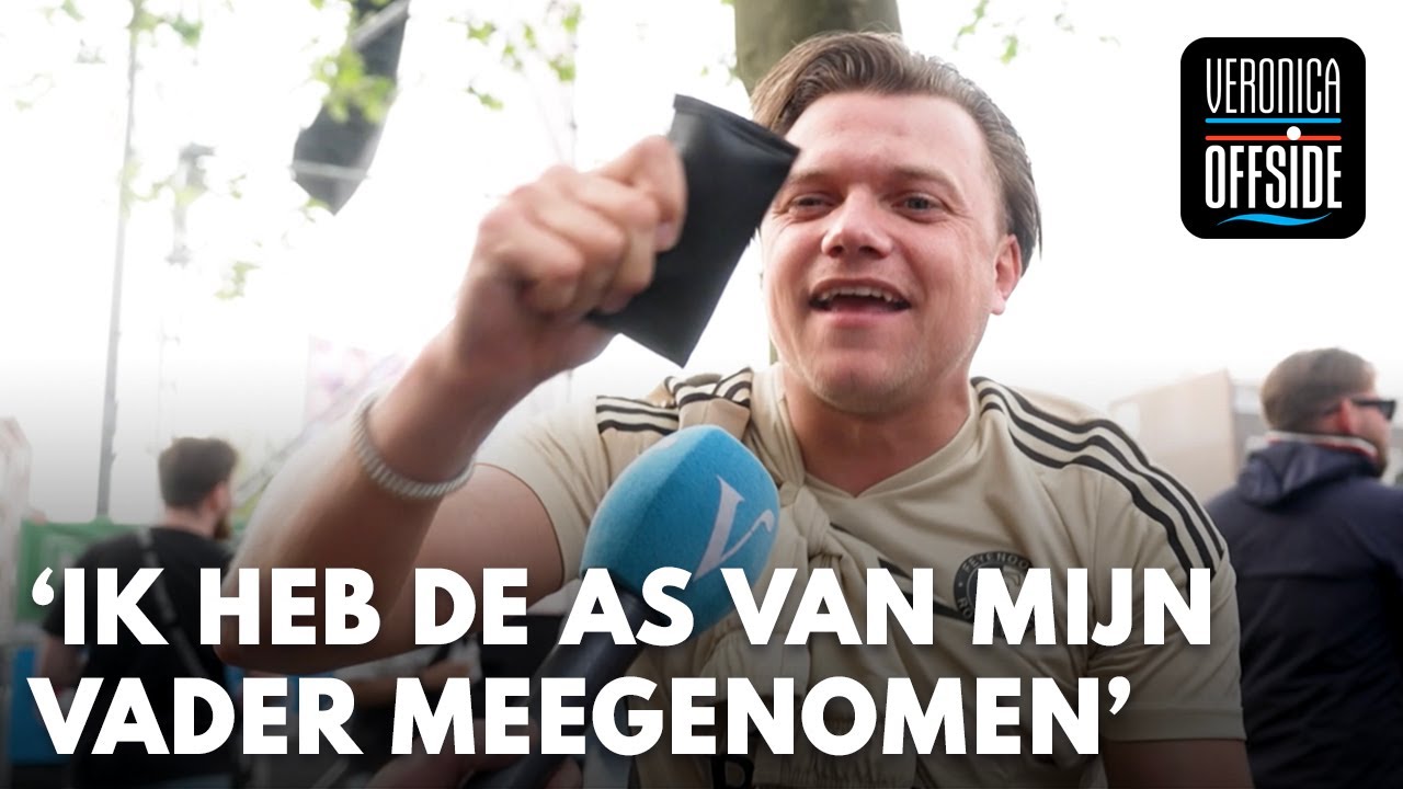 Tom Staal spreekt feestvierende Feyenoord-fans: 'Ik heb de as van m'n vader meegenomen'