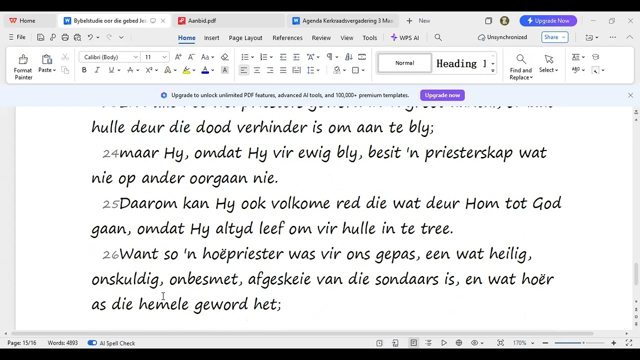 Bybelstudie 12 Maart '26 Verhoogde gebed en aanbidding