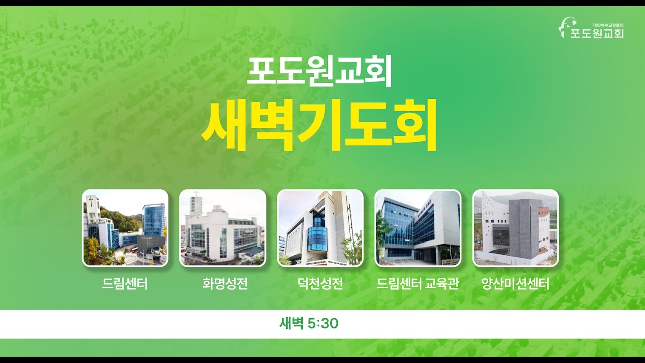 2026.03.07 포도원교회 새벽기도회(설교영상)