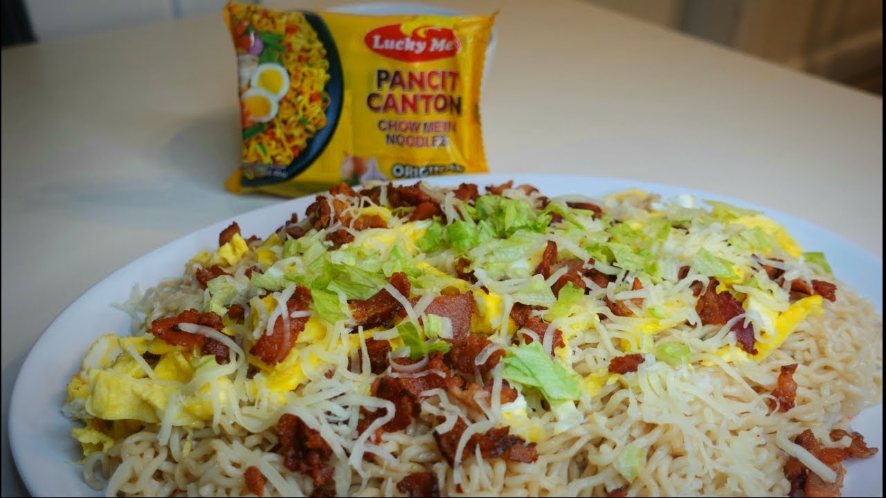 PANCIT CANTON WITH EGG, CHEESE & BACON | Chen's Kitchen