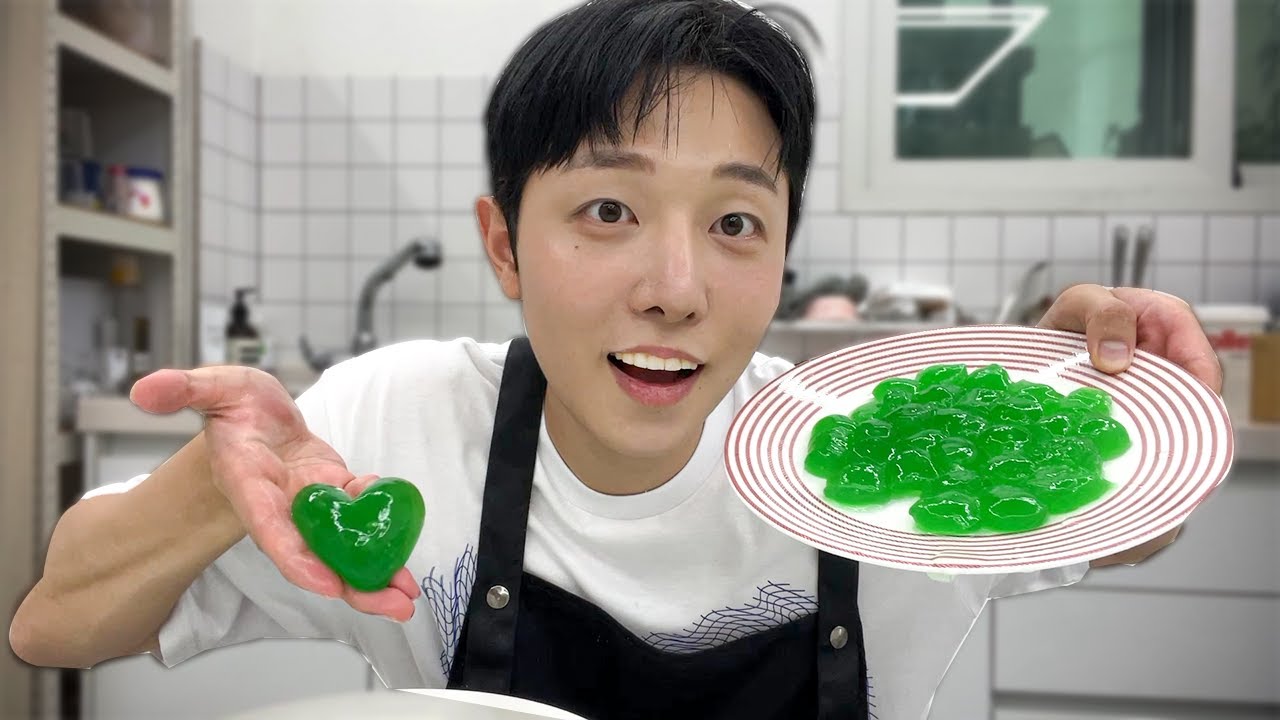 메론시럽 와라비모찌 만들기