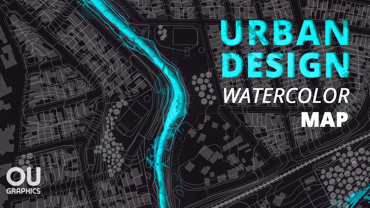 Watercolor Urban Design Map in Photoshop