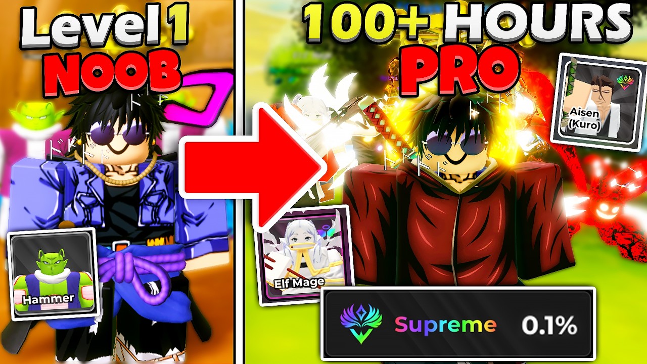 Я прошел путь от НУБА до АНИМЕ-ЛЕГЕНДЫ в Roblox Anime Warriors 3!