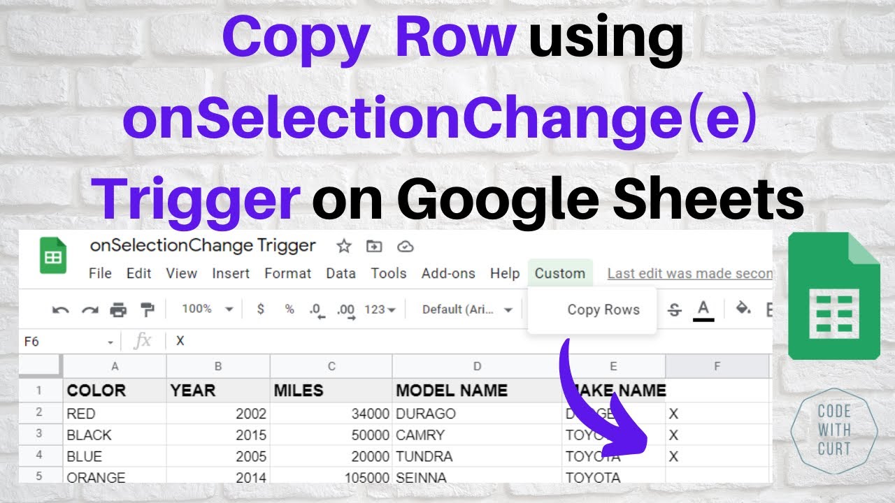 Copy Row Using onSelectionChange(e) Trigger on Google Sheets