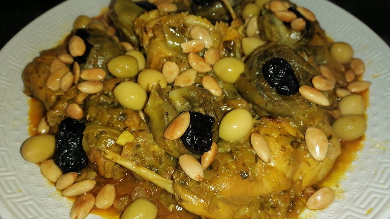 طاجين قنية(الارنب) معسل بالبصلة والزبيب  طاجين مغربي👍💯💯 tajine marribi