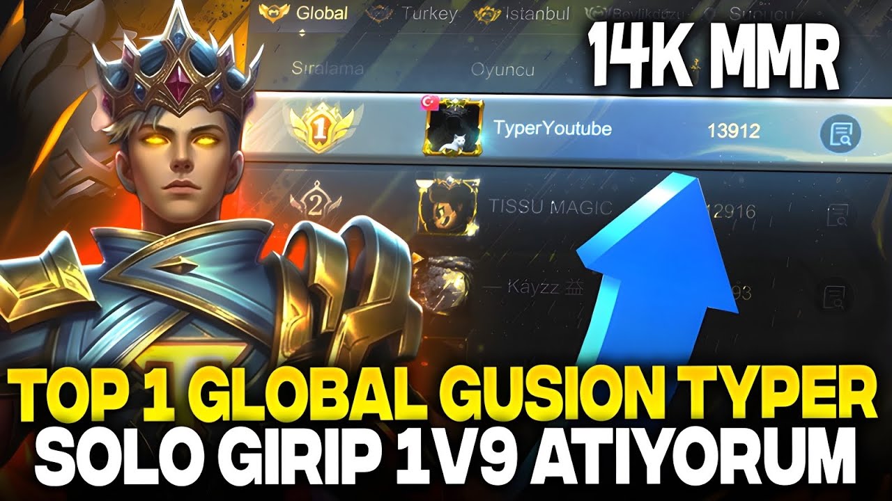 TOP 1 GLOBAL GUSION TYPER / SOLO GİRİP 1V9 ATIYORUM