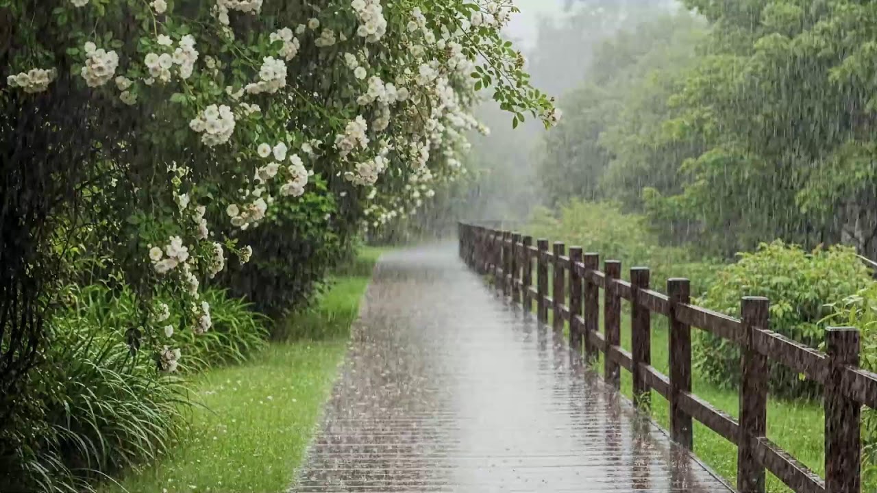 Réconfort émotionnel – Pluie naturelle – Maison paisible sous la pluie – Équilibre 🌧️🌿