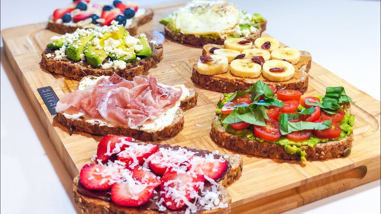 DESAYUNOS EN 5 MINUTOS | 7 Ideas deliciosas y saludables de tostadas!