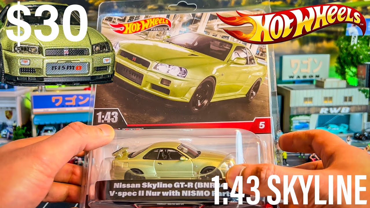 CHECK OUT THIS NEW Nissan Skyline BNR34 V-SPEC NÜR - HOTWHEELS 1/43 Scale Model (UNBOXING & REVIEW)