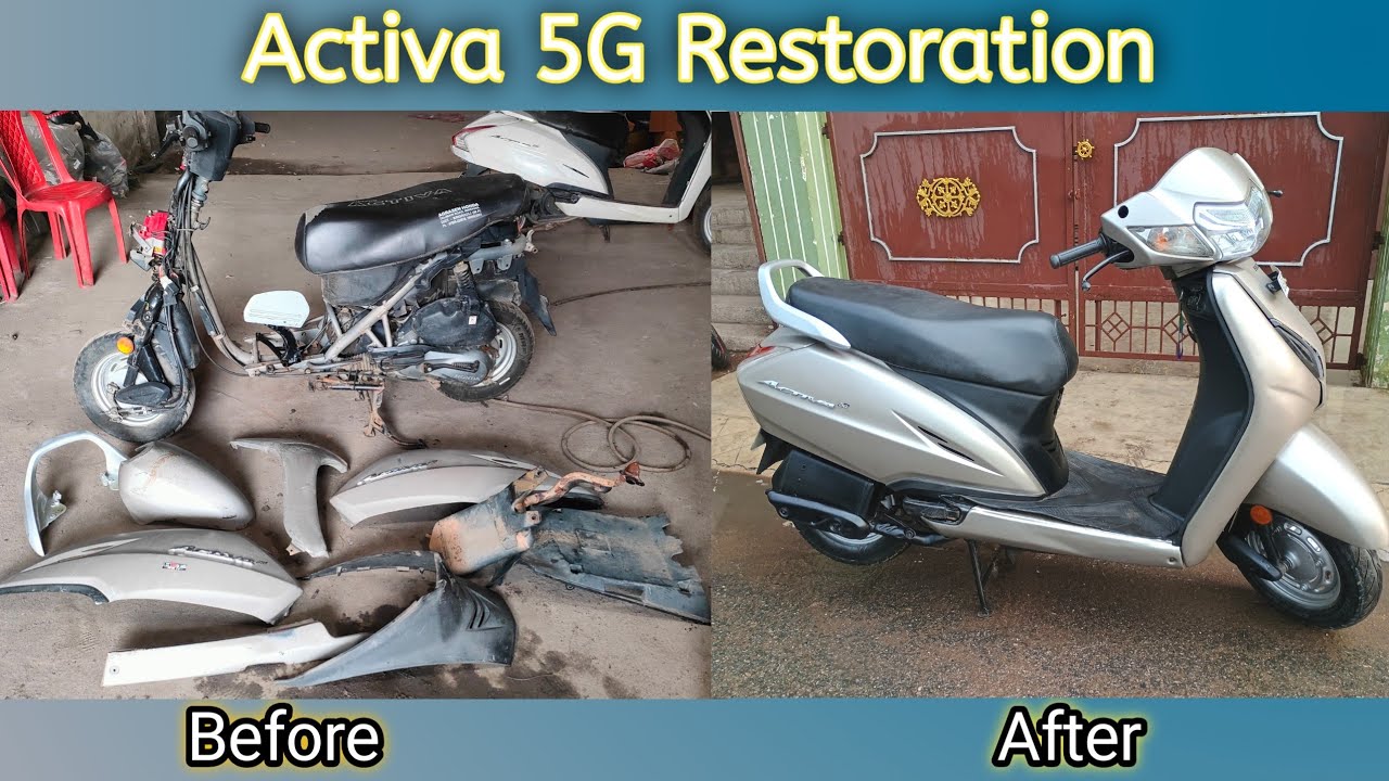 Activa 5G Silver Complete Restoration || Painting and Denting