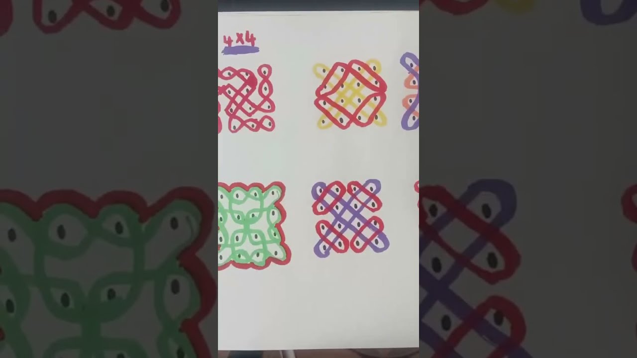 Kambi kolam beginners 4*4 dot #kolam#muggulu#rangoliwithdot
