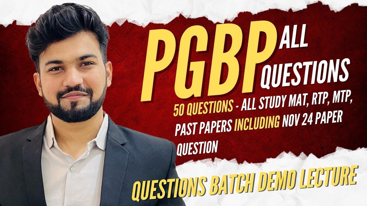 PGBP All Questions in Just 4 Hours| CA/CMA Final DT| Questions Batch DEMO| Yash Khandelwal