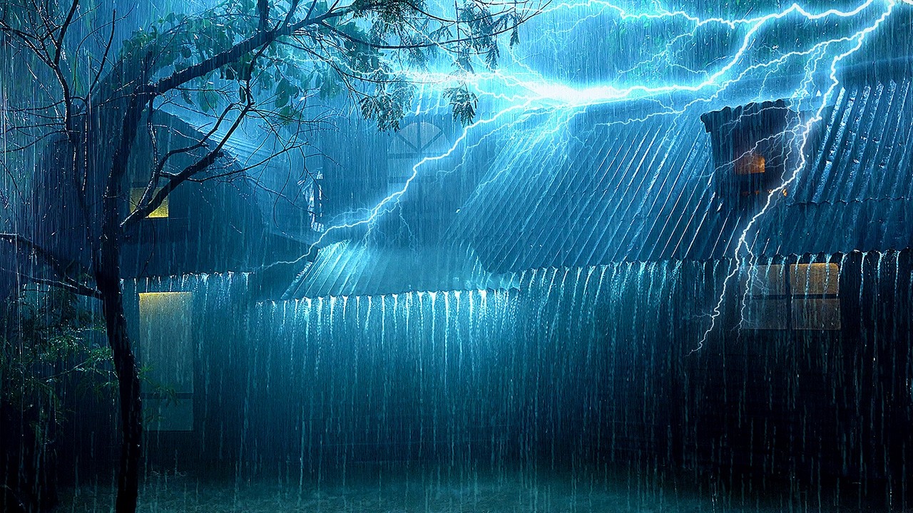 Lluvia intensa con sonidos de trueno 🌧Sonidos de tormenta para relajarse 😴 Lluvia de ruido blanco