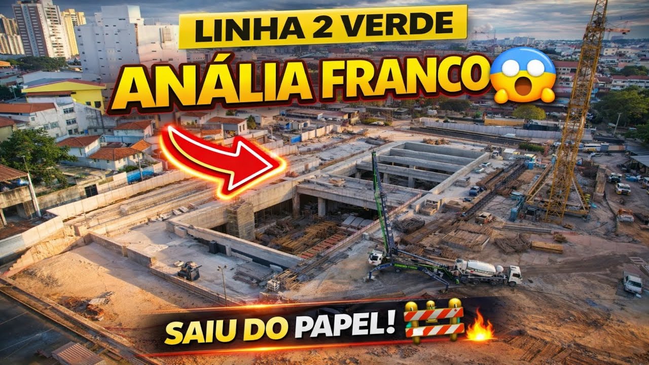 AGORA É REAL! 🚇🔥 Veja o Avanço Impressionante da Estação Anália Franco 😱