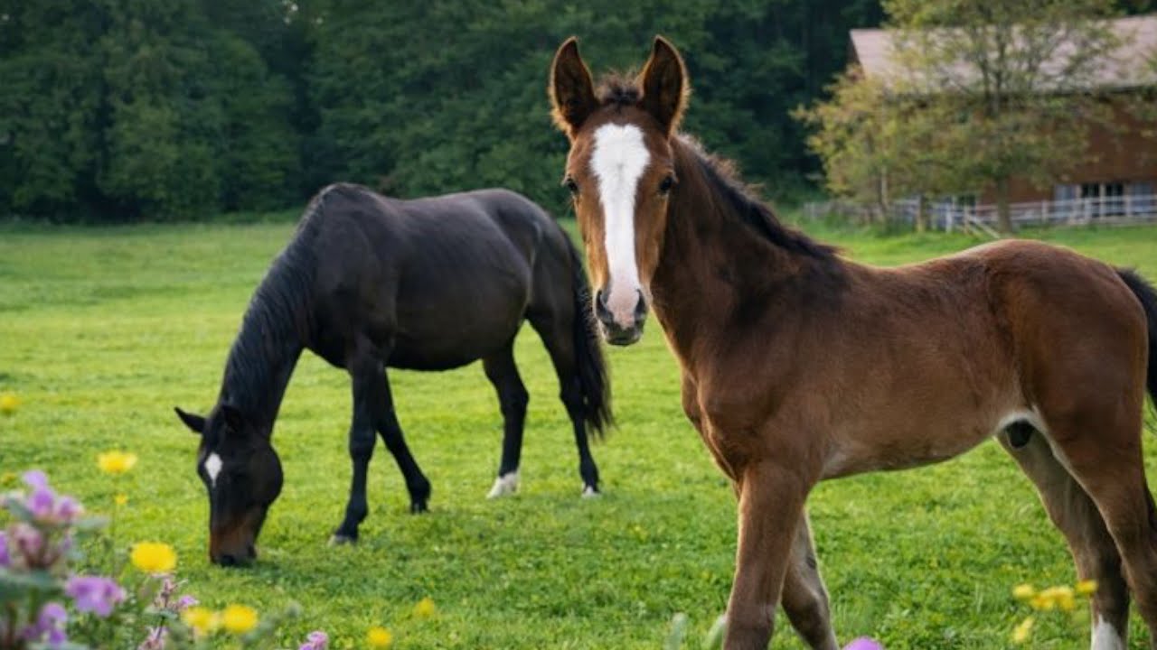 Alpine Serenity: Mother & Foal in the Swiss Countryside [4K HDR] Slow TV 