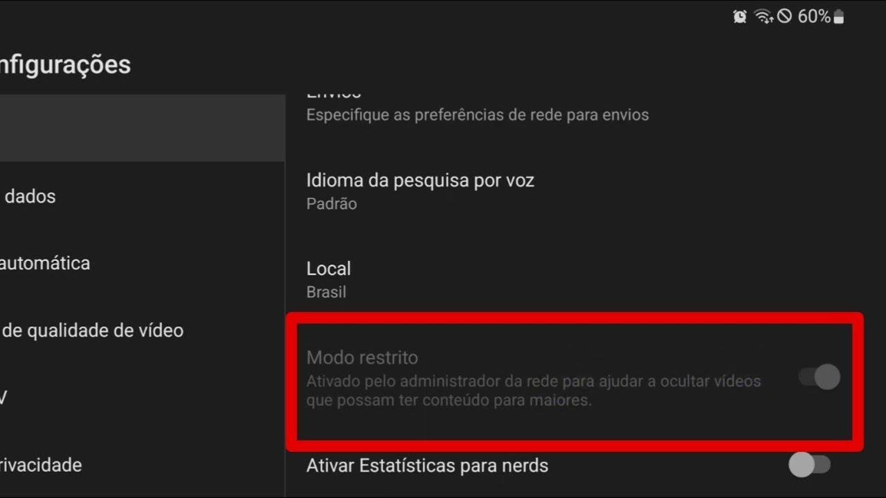 Comentários bloqueados no YouTube | Modo restrito não desativa | não consegue ler ou comentar |