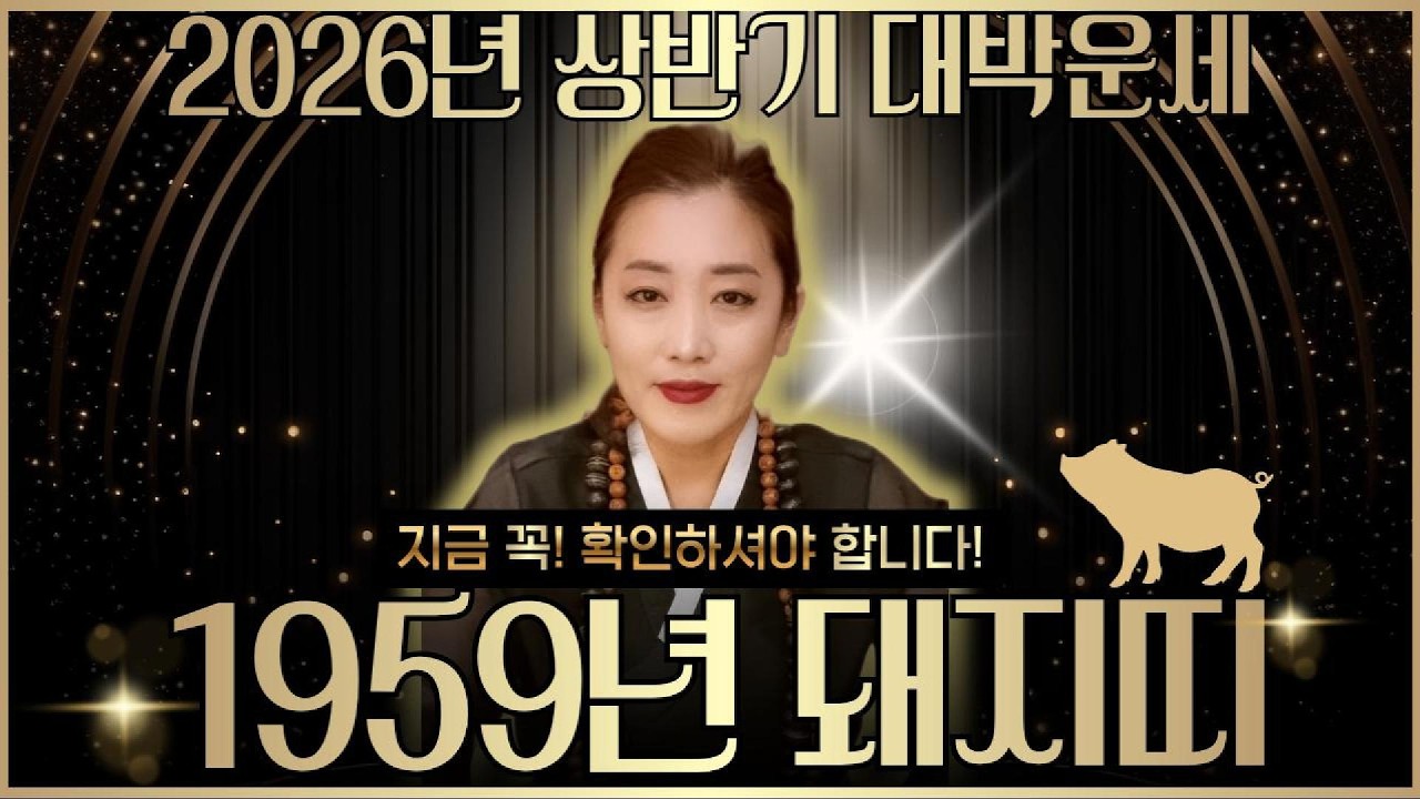 🐷2026년 상반기 1959년 돼지띠 기해생 운세, 건강&middot;금전&middot;인연 세 가지가 동시에 열립니다! #띠별운세 #신점 #유명한점집