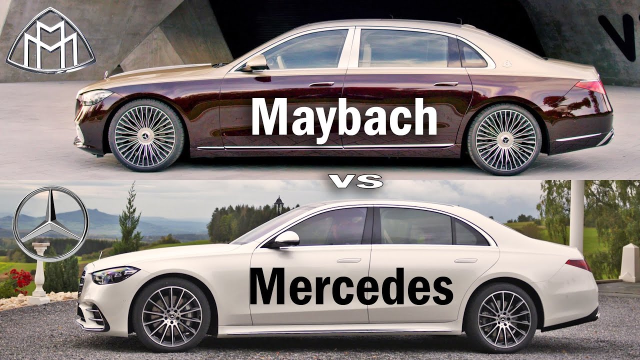 Mercedes Maybach S-Class vs Mercedes S 500 - luxury limousine design compare S 500 vs Maybach