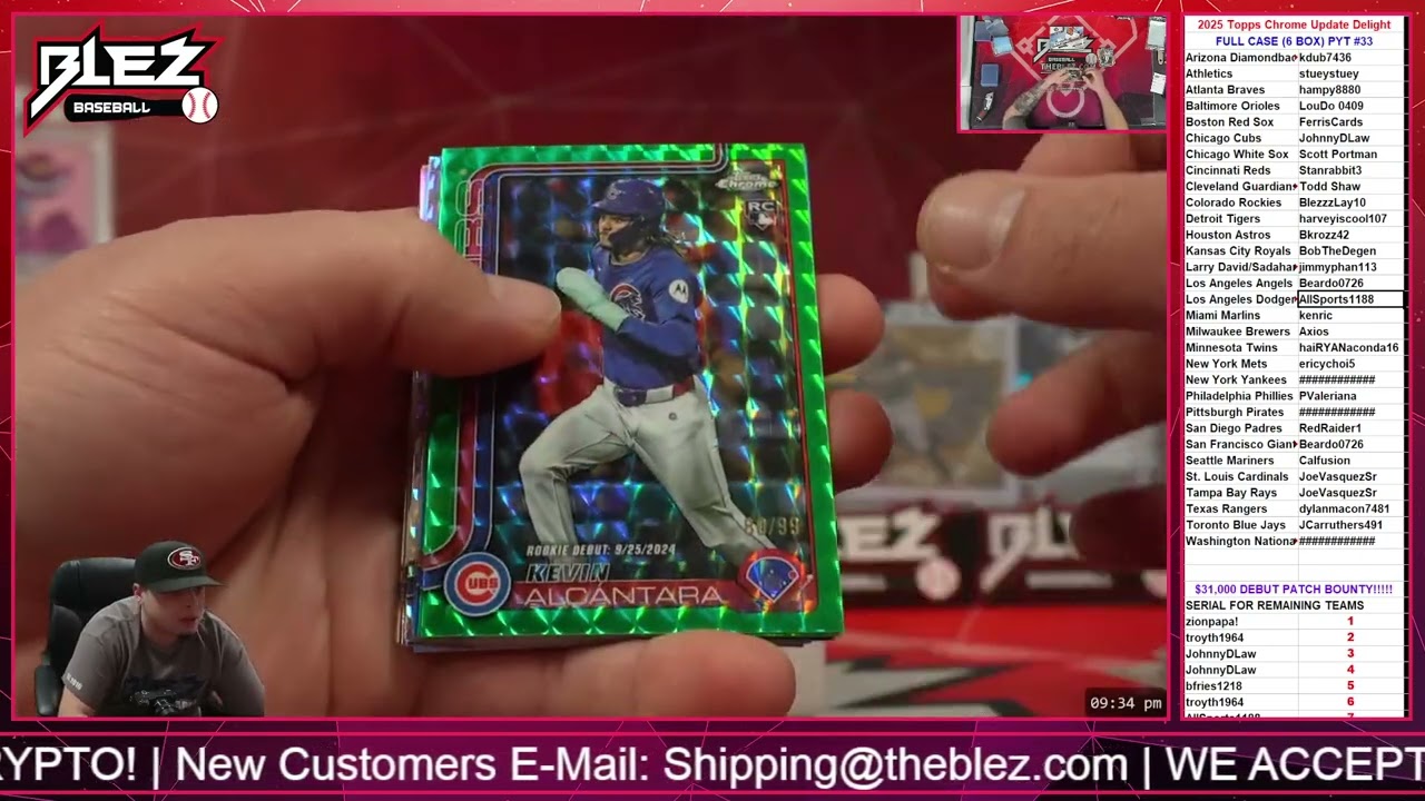 2025 Topps Chrome Update Delight FULL CASE BREAK Pick Your Team #33