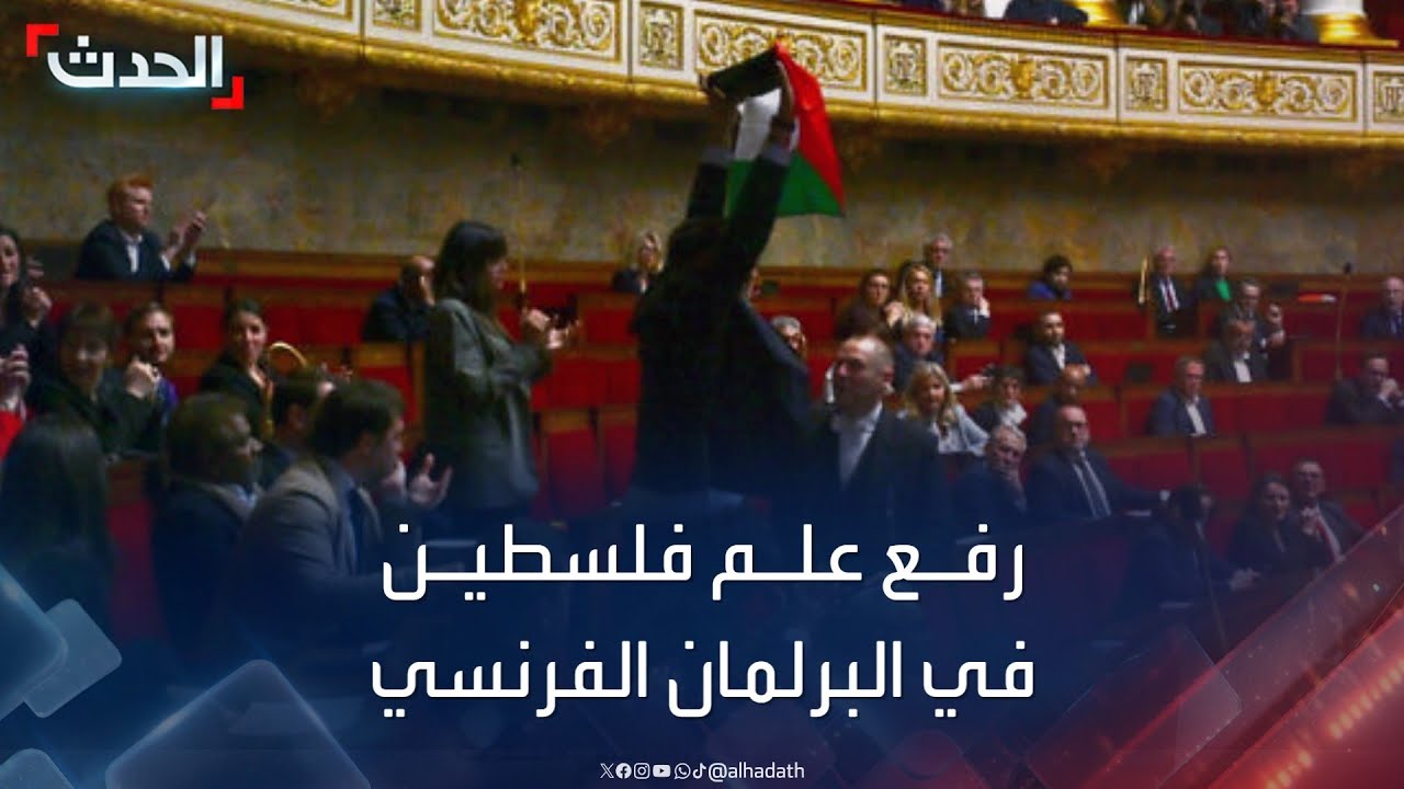 نائب يرفع علم فلسطين في البرلمان الفرنسي