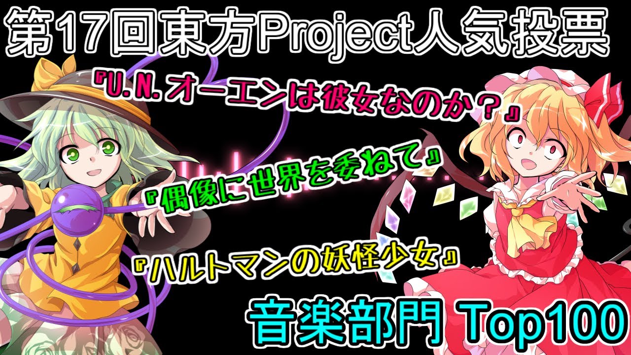 【原曲】第17回 東方人気投票 音楽部門 Top100【結果まとめ】
