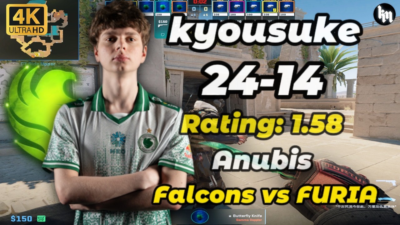 kyousuke (24-14) Falcons vs FURIA (Anubis) | PGL Cluj-Napoca 2026 #cs2 #Falcons #kyousuke