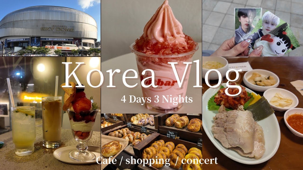 【韓国Vlog】3泊4日韓国旅行🇰🇷✈️ ｜ TXTソウルコンにも初参戦！｜カフェ｜韓国グルメ｜美容｜ MOA Vlog｜