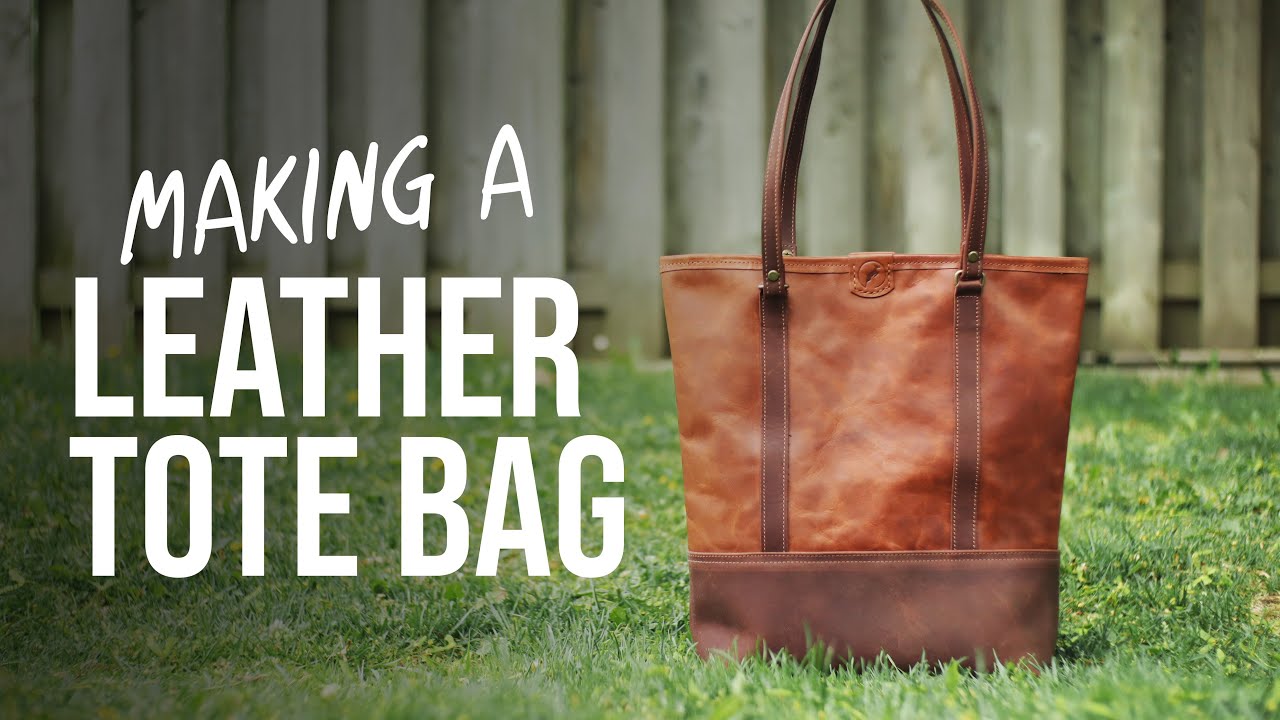 Making a LINED Leather TOTE BAG - FREE design plans