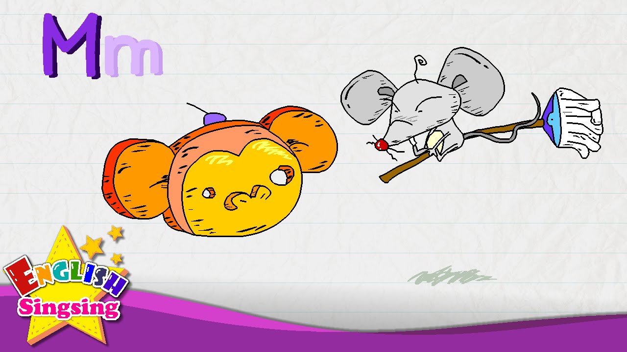 M is for Mask, Mop, Mouse - Letter  M - Alphabet Song | Learning English for kids