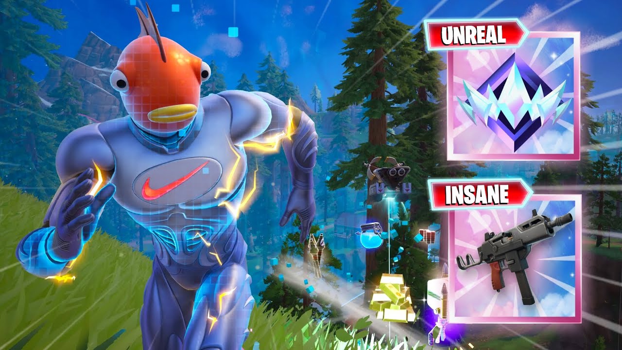 The NEW Nike Swooshman Fishstick Skin is INSANE! (Fortnite Unreal Ranked 19 Elims)